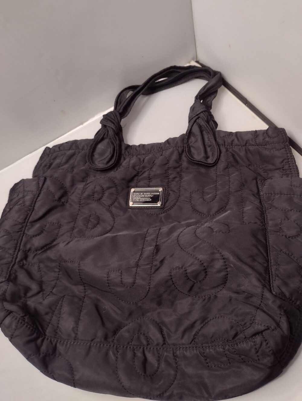 Marc By Marc Jacobs Large Black Quilted Workwear Tote Bag Purse Travel A13